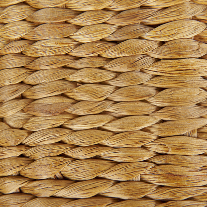 Pouf Natural Light Brown Water Hyacinth 40cm Foam Filled