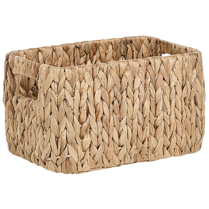3 Piece Water Hyacinth Storage Baskets With Handles Handmade Boho Nesting Boxes