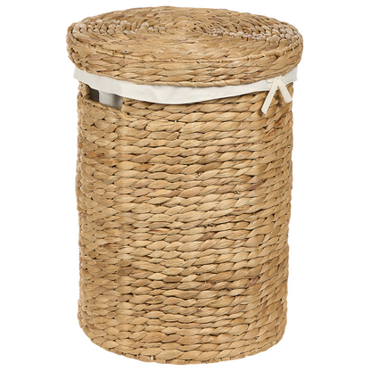 Water Hyacinth Set Of 2 Storage Baskets With Lids Handmade Lightweight Laundry Hamper