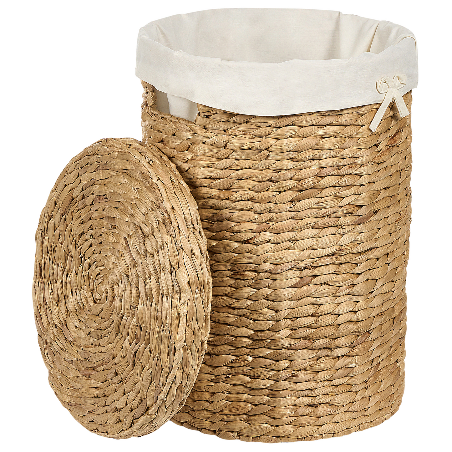 Water Hyacinth Set Of 2 Storage Baskets With Lids Handmade Lightweight Laundry Hamper