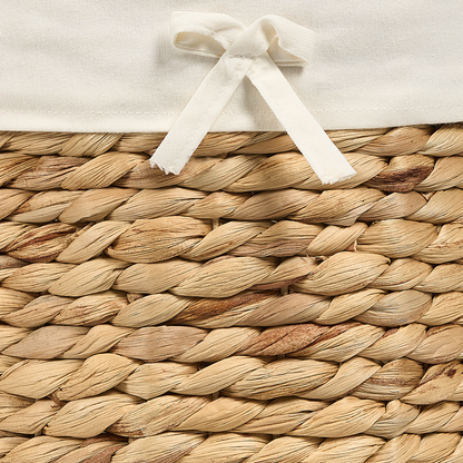 Water Hyacinth Set Of 2 Storage Baskets With Lids Handmade Lightweight Laundry Hamper