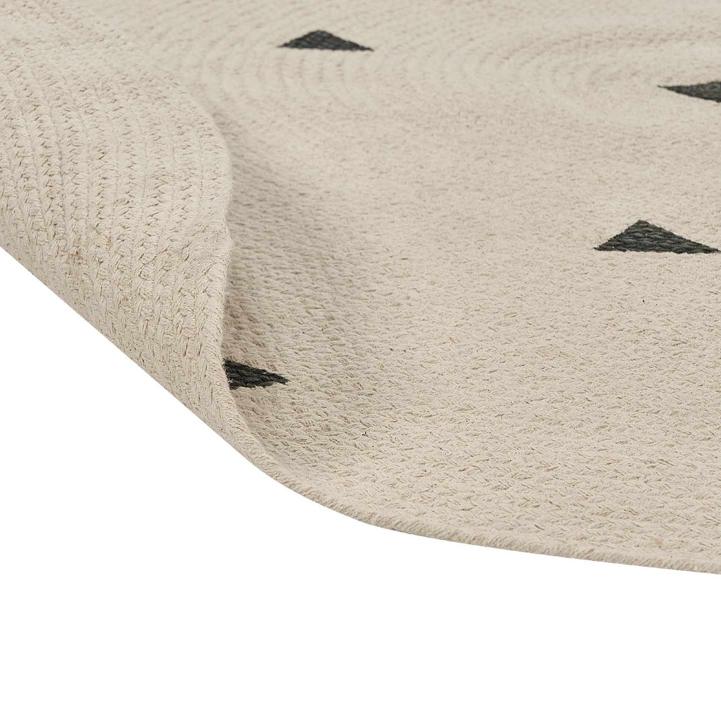 Zenith Home Round Beige Cotton Area Rug 140cm Durable Soft Underfoot With Subtle Geometric Pattern