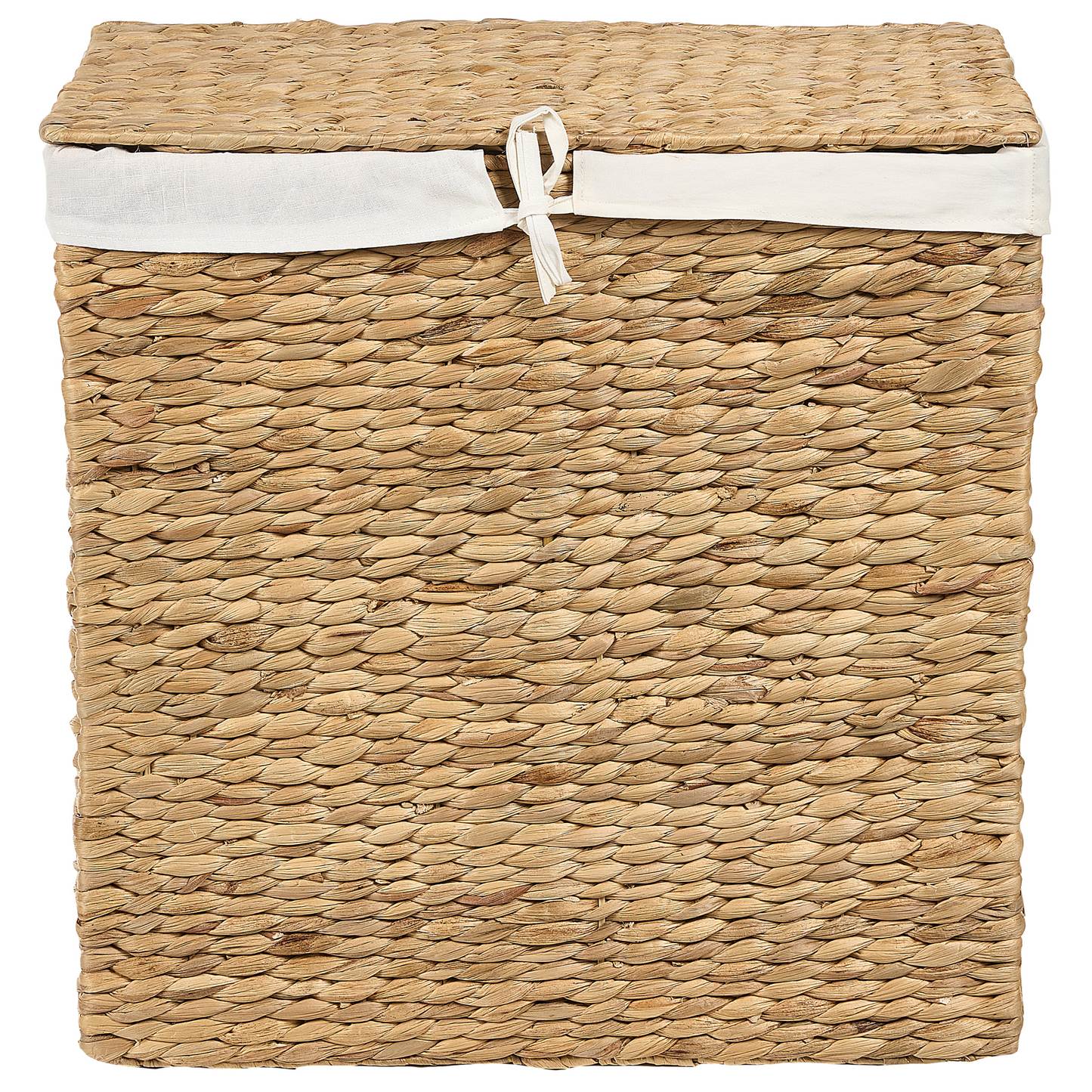Water Hyacinth Laundry Hamper With Lid 2 Compartments Handles