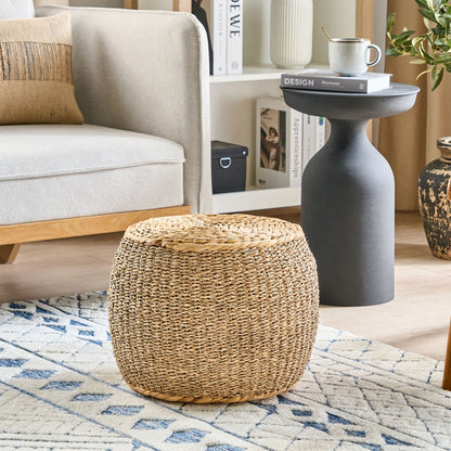 Seagrass Pouffe Water Hyacinth 40cm Stool Side Table
