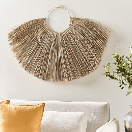 Water Hyacinth Round Wall Decor Boho Art