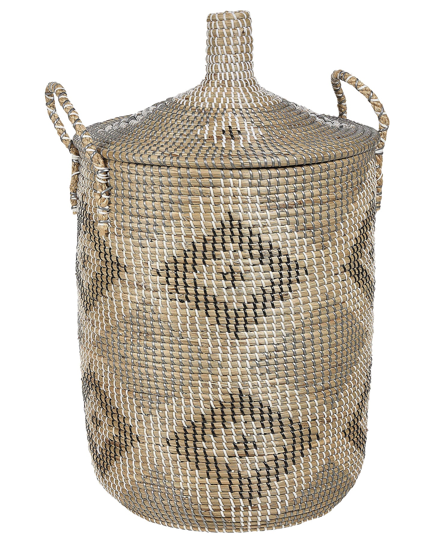 Seagrass Basket With Lid Handwoven Natural Boho Decor