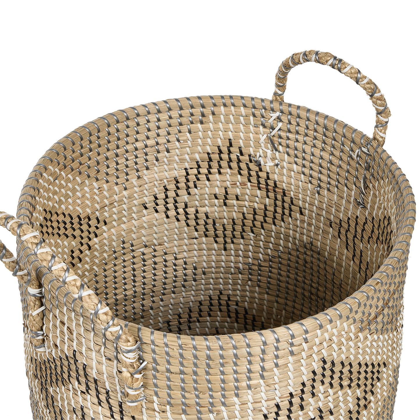Seagrass Basket With Lid Handwoven Natural Boho Decor