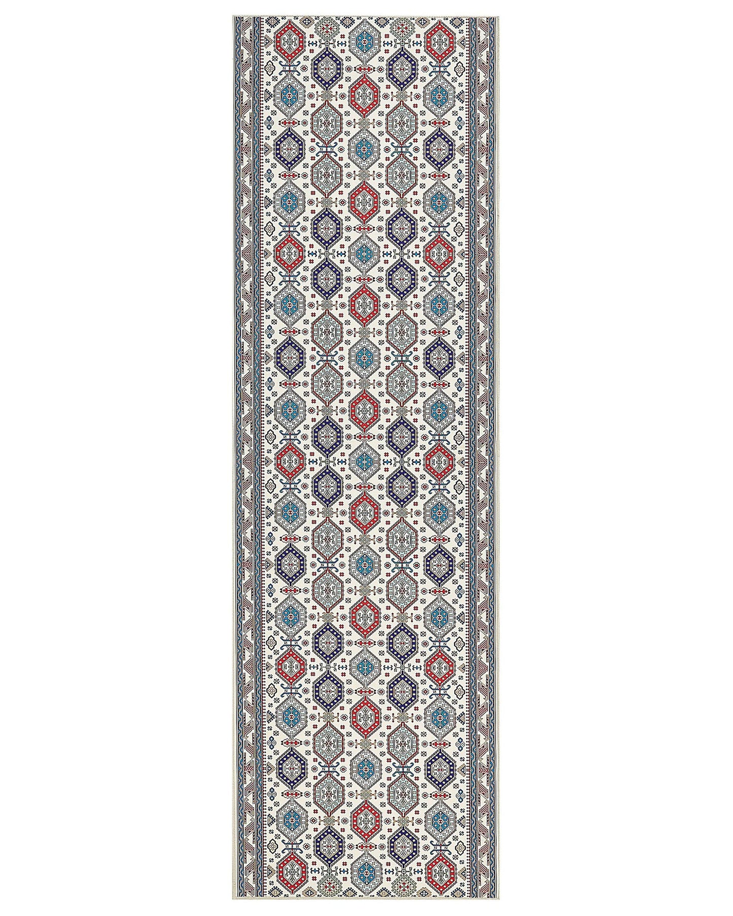Multicolour Runner Rug 60 x 200cm Oriental Pattern Anti Slip