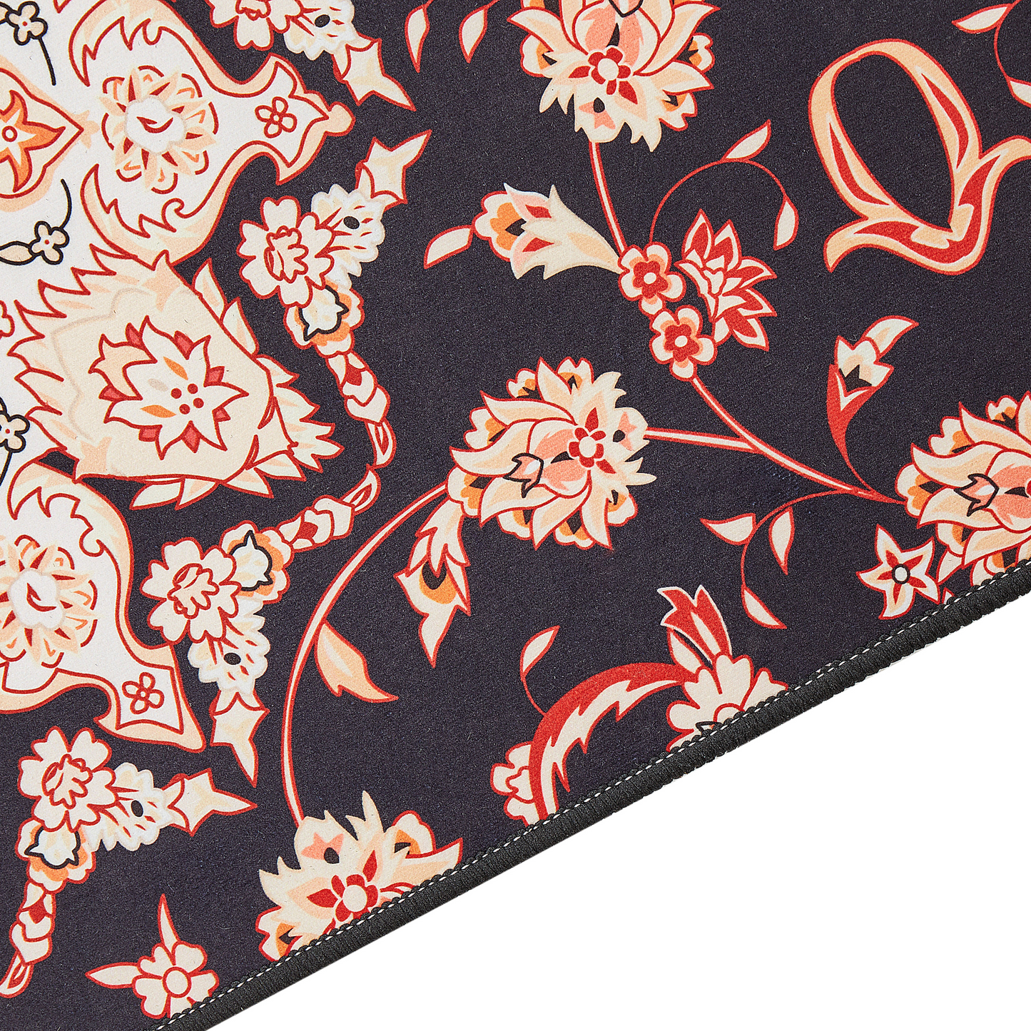 Black and Beige Runner Rug 80 x 240cm Oriental Pattern Anti Slip Bottom Vintage Modern Hallway