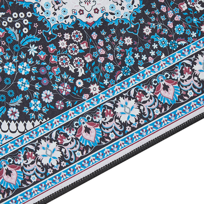 Home Oriental Runner Rug Blue Polyester 60 x 200 Anti Slip