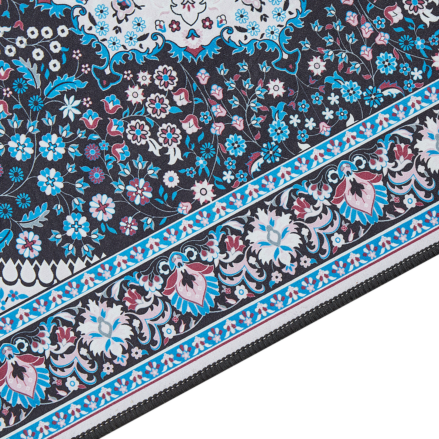 Runner Rug Blue Polyester 80 x 240 Anti Slip Oriental Pattern