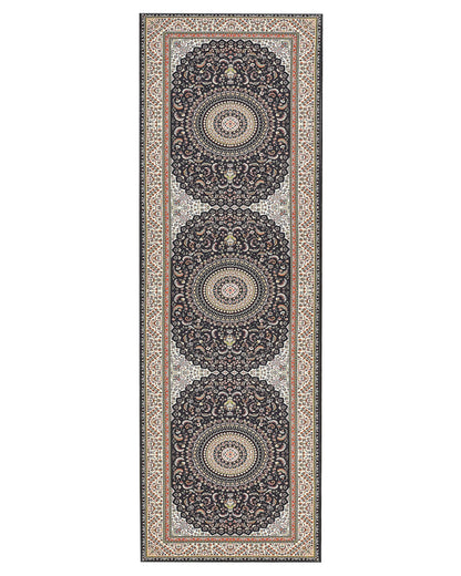 Oriental Runner Rug Multicolour Polyester 80 x 240cm Anti Slip Vintage Modern Hallway