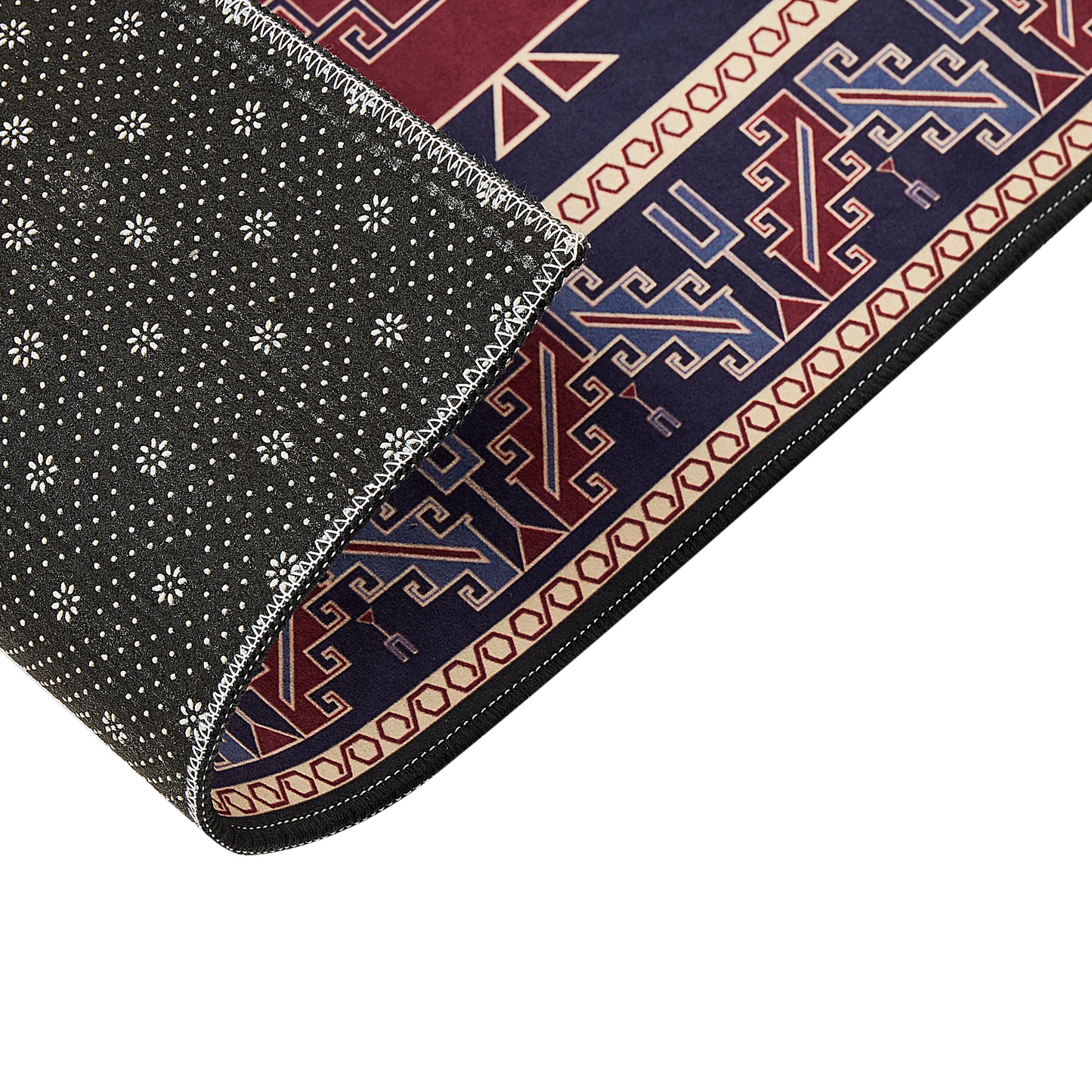 Runner Rug Blue Red Oriental Pattern 80 x 240 Anti Slip