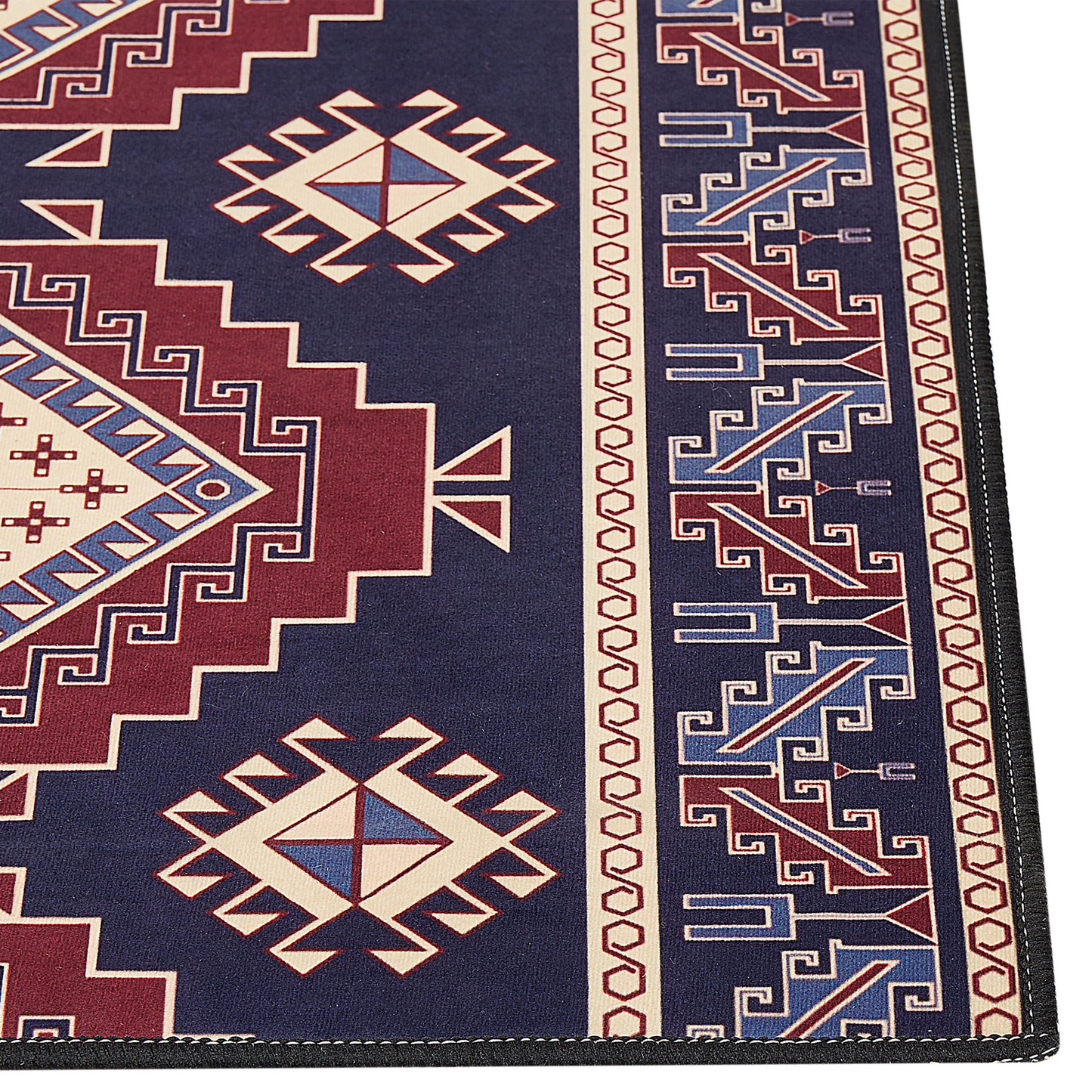 Runner Rug 80 x 300cm Blue Red Oriental Anti-Slip