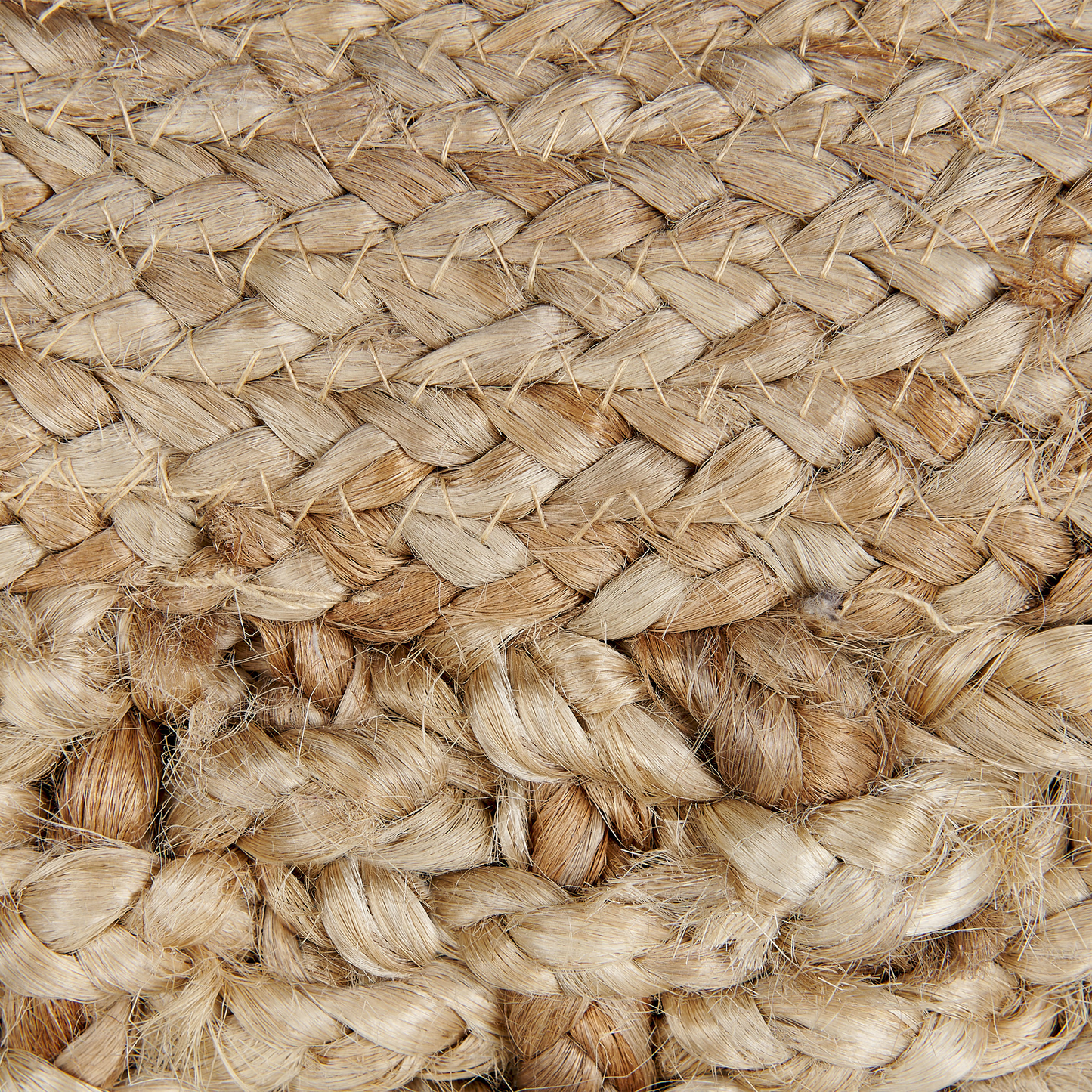 Round Knitted Jute Pouf 50 x 35 Beige EPS Beads Filling
