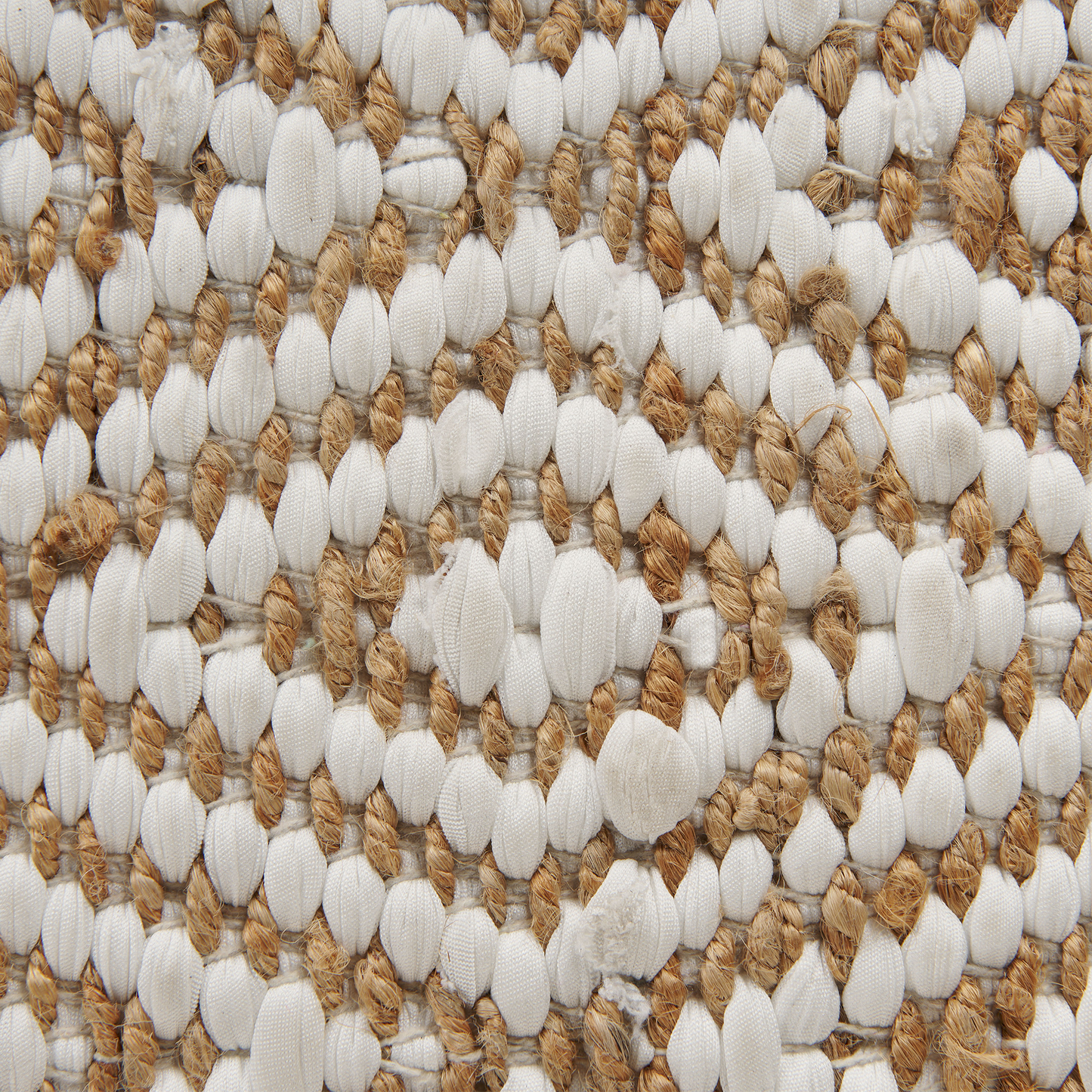 Pouffe Floor Cushion Beige And White 60 x 60 x 30cm Abstract