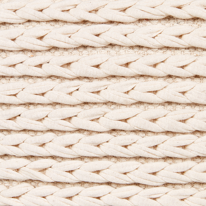 Pouffe Beige Cotton 50 x 50 x 35cm With EPS Filling