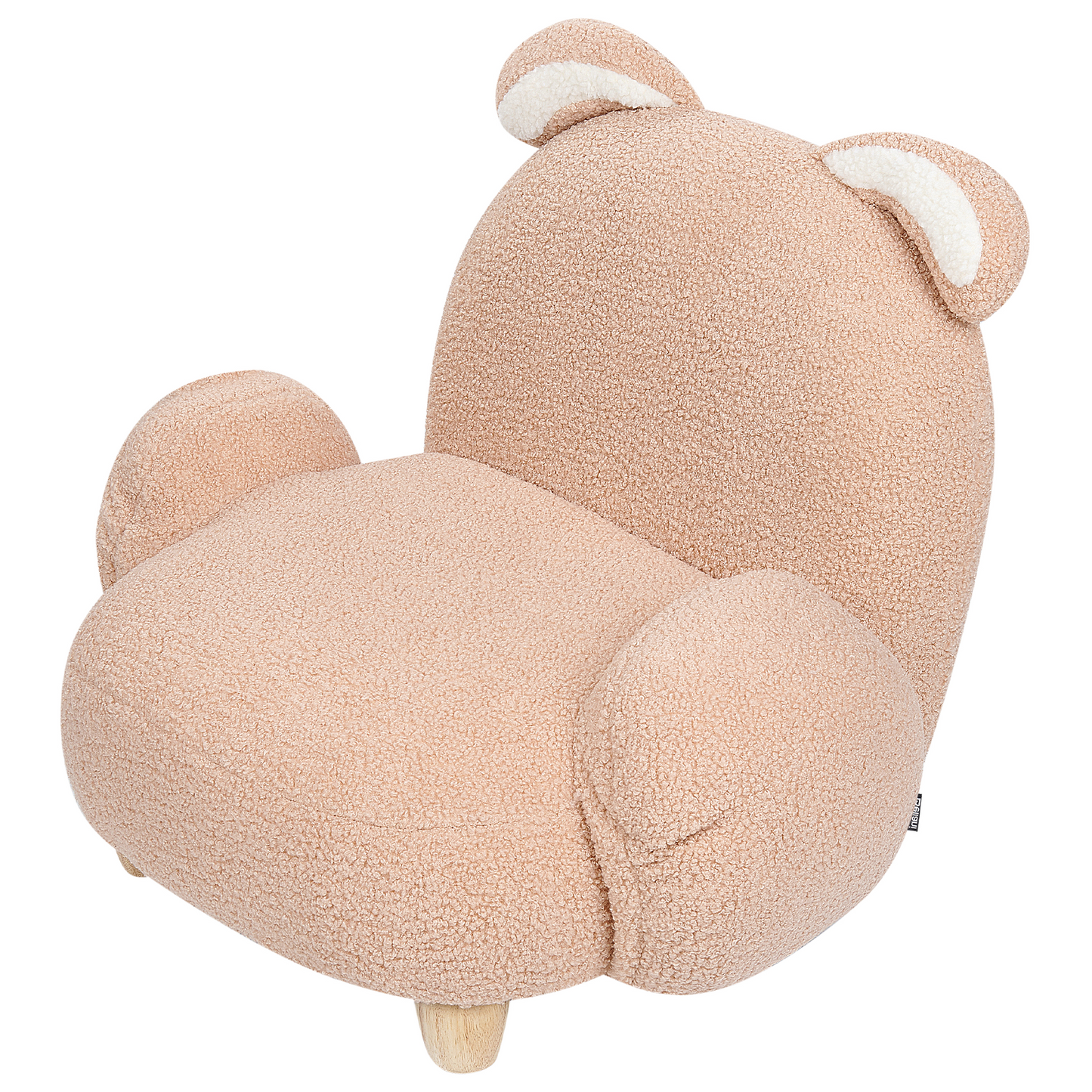Rabbit Shape Armchair Beige Plush Upholstery