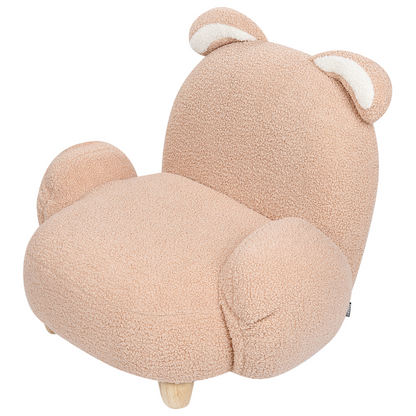 Rabbit Shape Armchair Beige Plush Upholstery