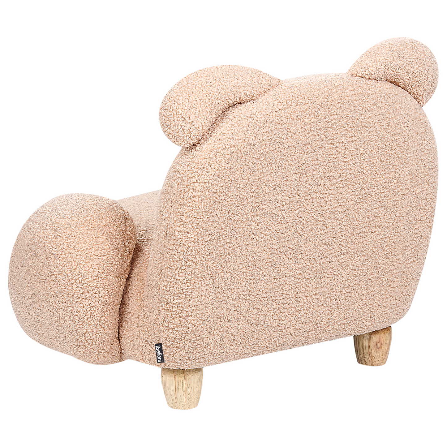 Rabbit Shape Armchair Beige Plush Upholstery