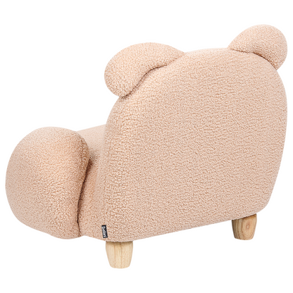 Rabbit Shape Armchair Beige Plush Upholstery