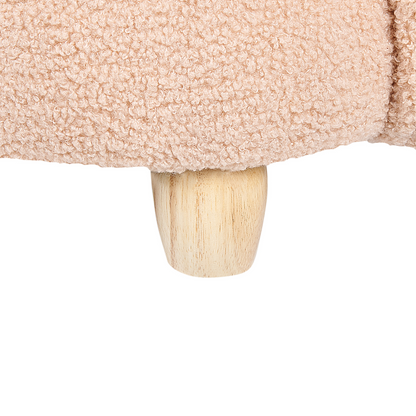 Rabbit Shape Armchair Beige Plush Upholstery