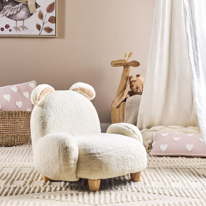 Animal Rabbit Armchair White Polyester Nursery Chair For Kids