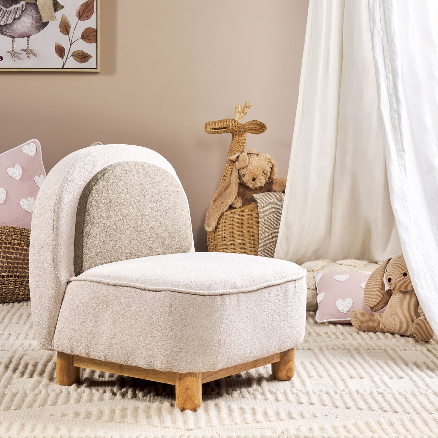 Triceratops Animal Chair Beige Polyester Nursery Seat