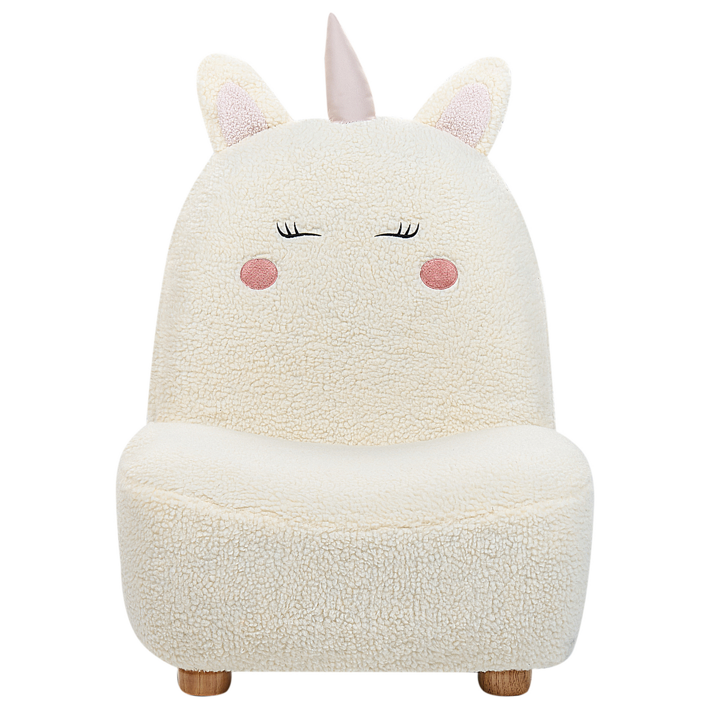 Unicorn Chair White Teddy Fabric for Kids