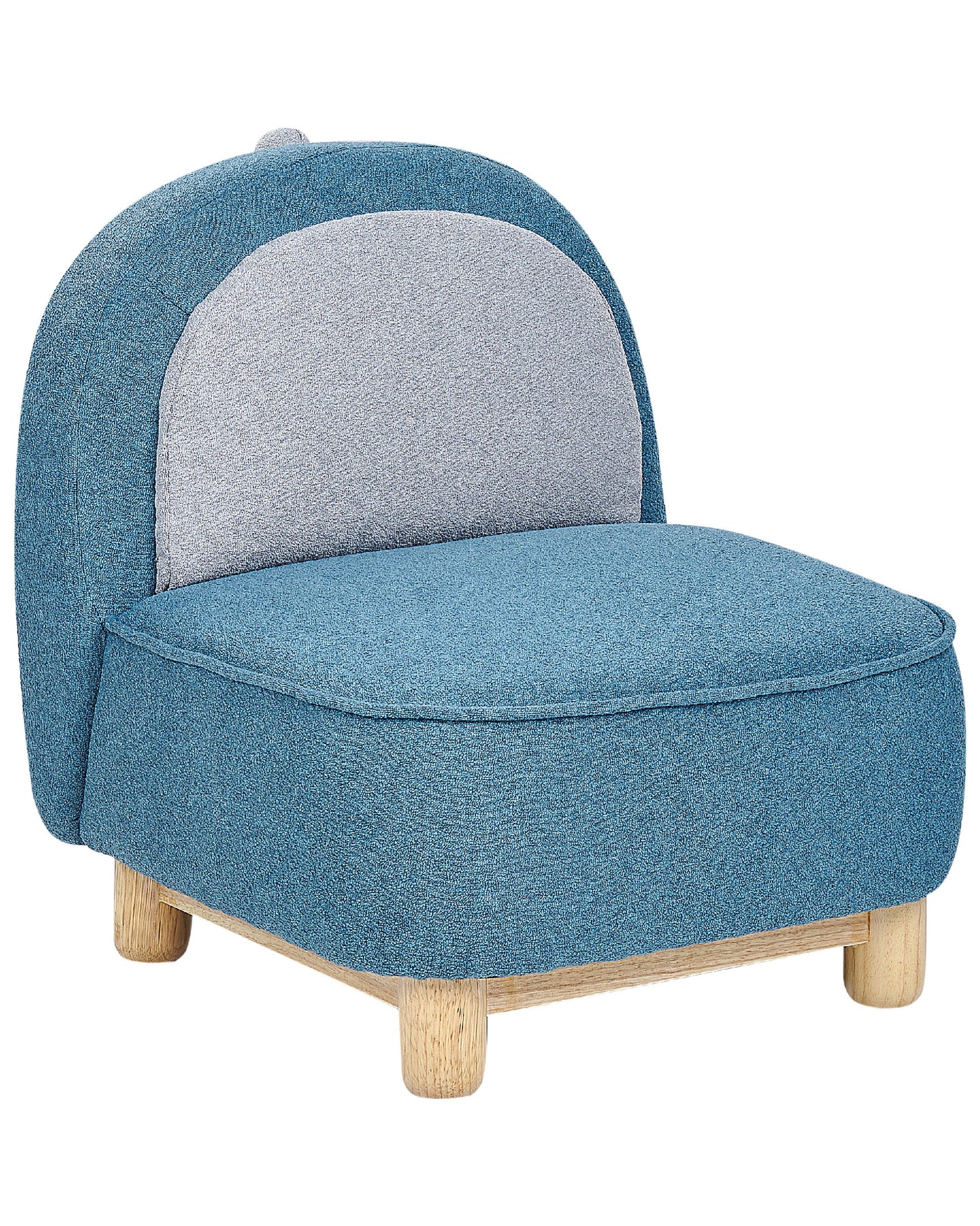 Kids Chair Blue Polyester Armless Triceratops Style
