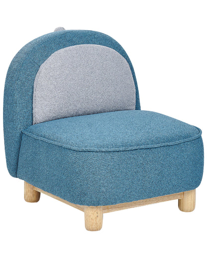 Kids Chair Blue Polyester Armless Triceratops Style