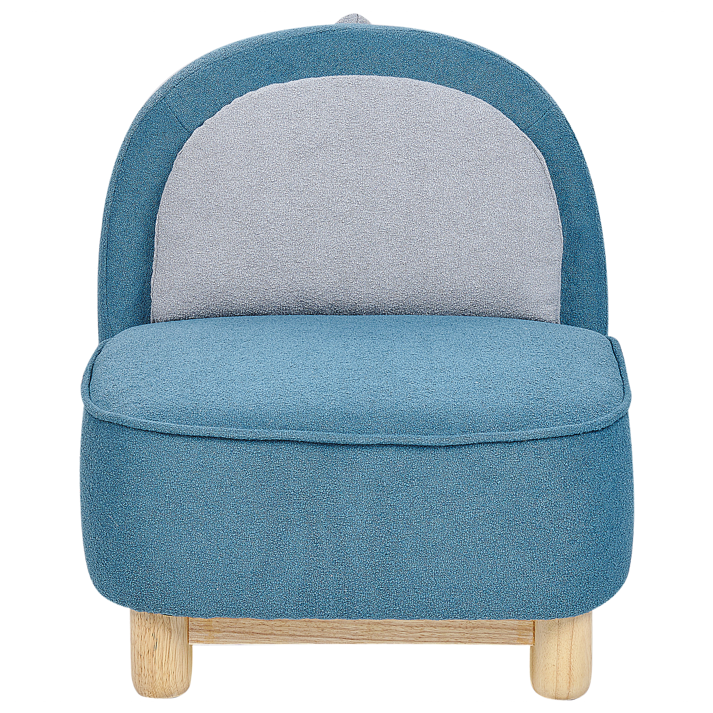Kids Chair Blue Polyester Armless Triceratops Style