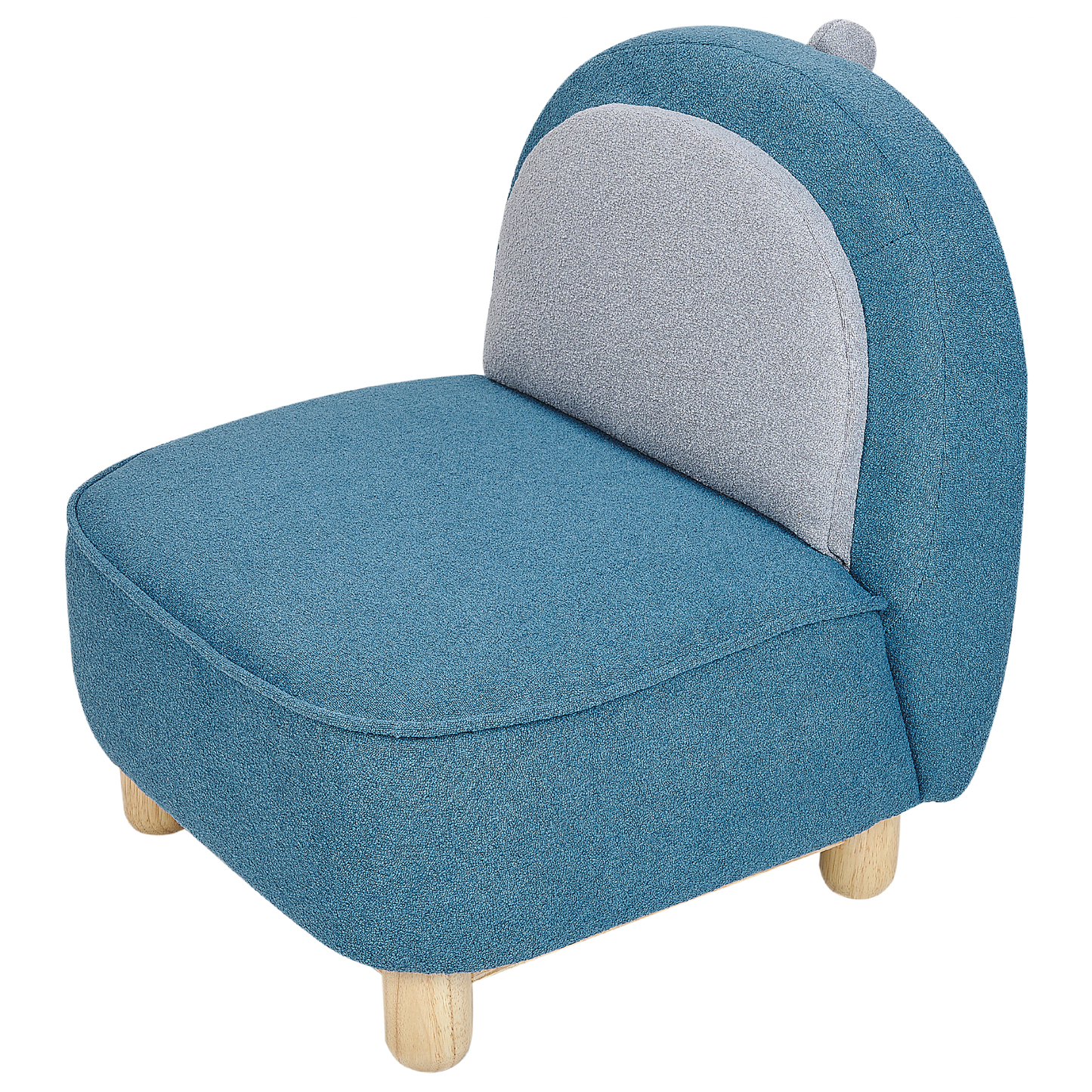Kids Chair Blue Polyester Armless Triceratops Style