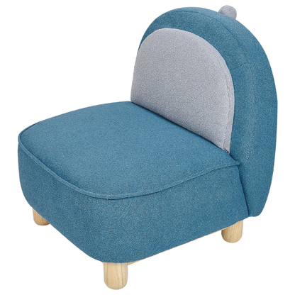 Kids Chair Blue Polyester Armless Triceratops Style