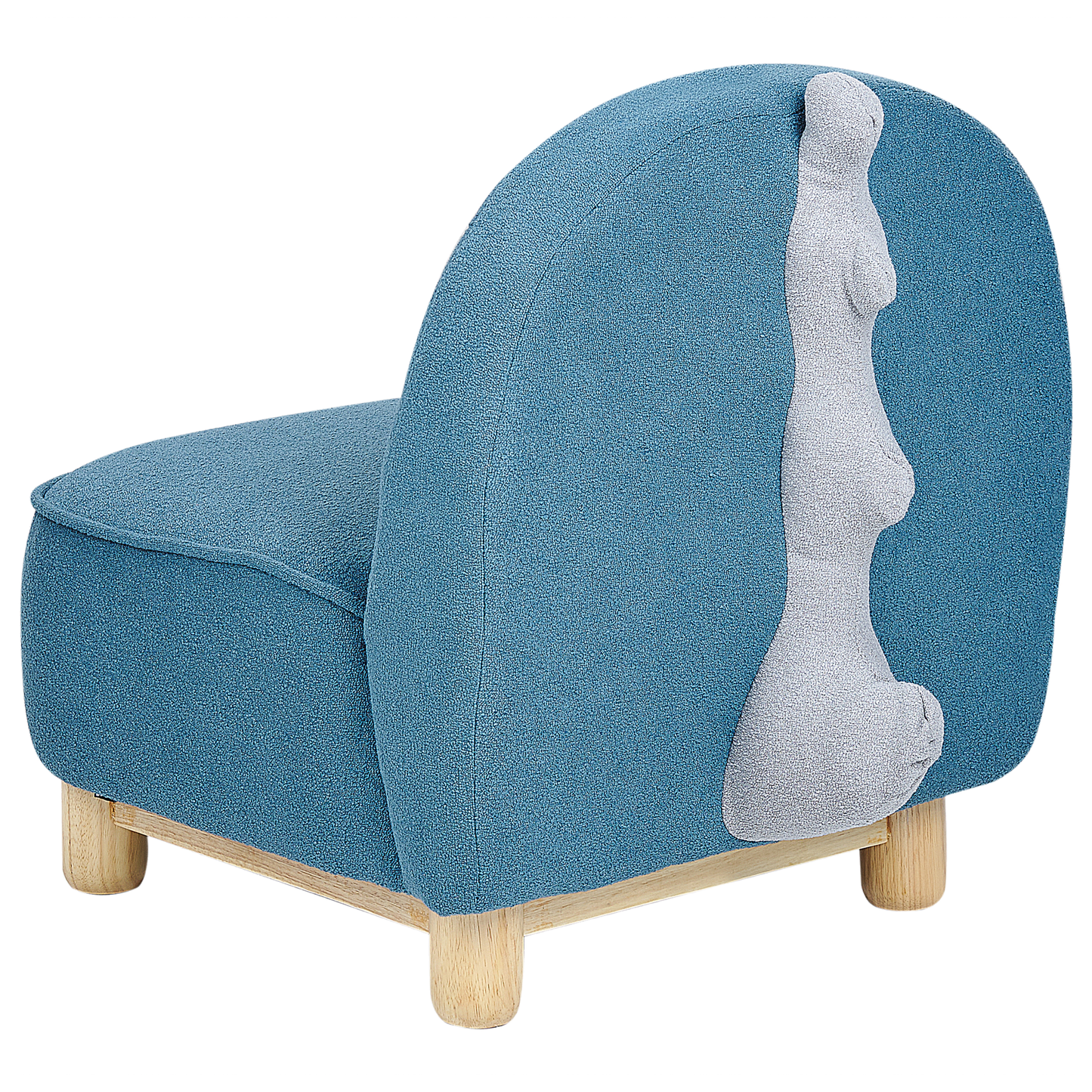 Kids Chair Blue Polyester Armless Triceratops Style
