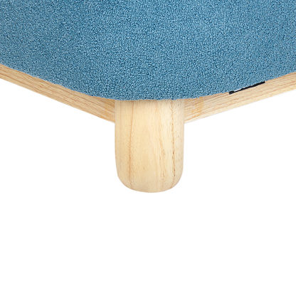 Kids Chair Blue Polyester Armless Triceratops Style