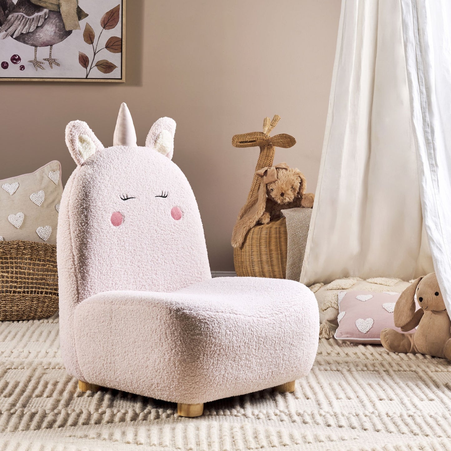 Animal Chair Pink Unicorn Armchair For Kids Modern Design