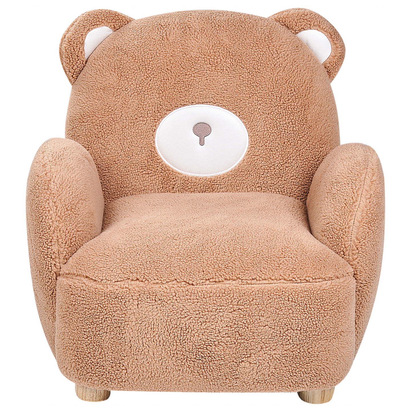Kids Bear Chair With Faux Fur Armrests Brown