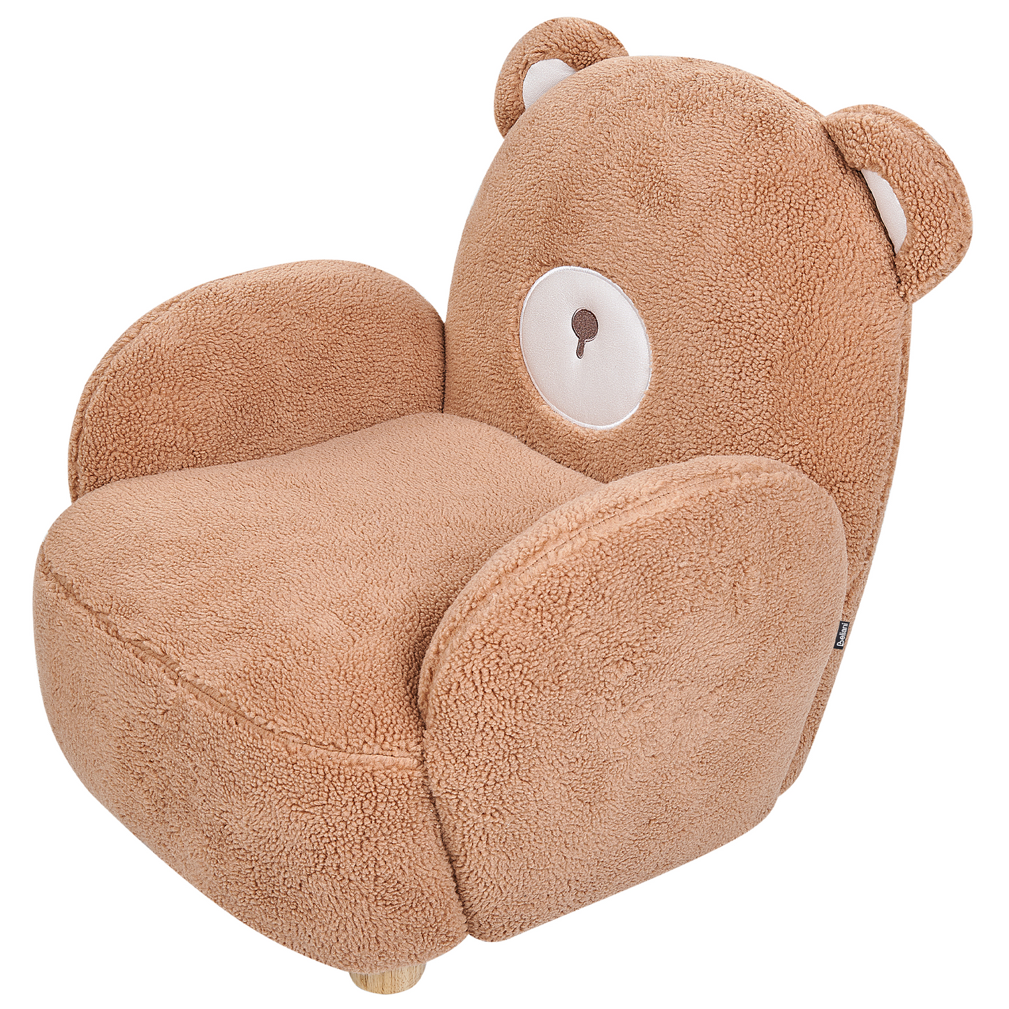 Kids Bear Chair With Faux Fur Armrests Brown