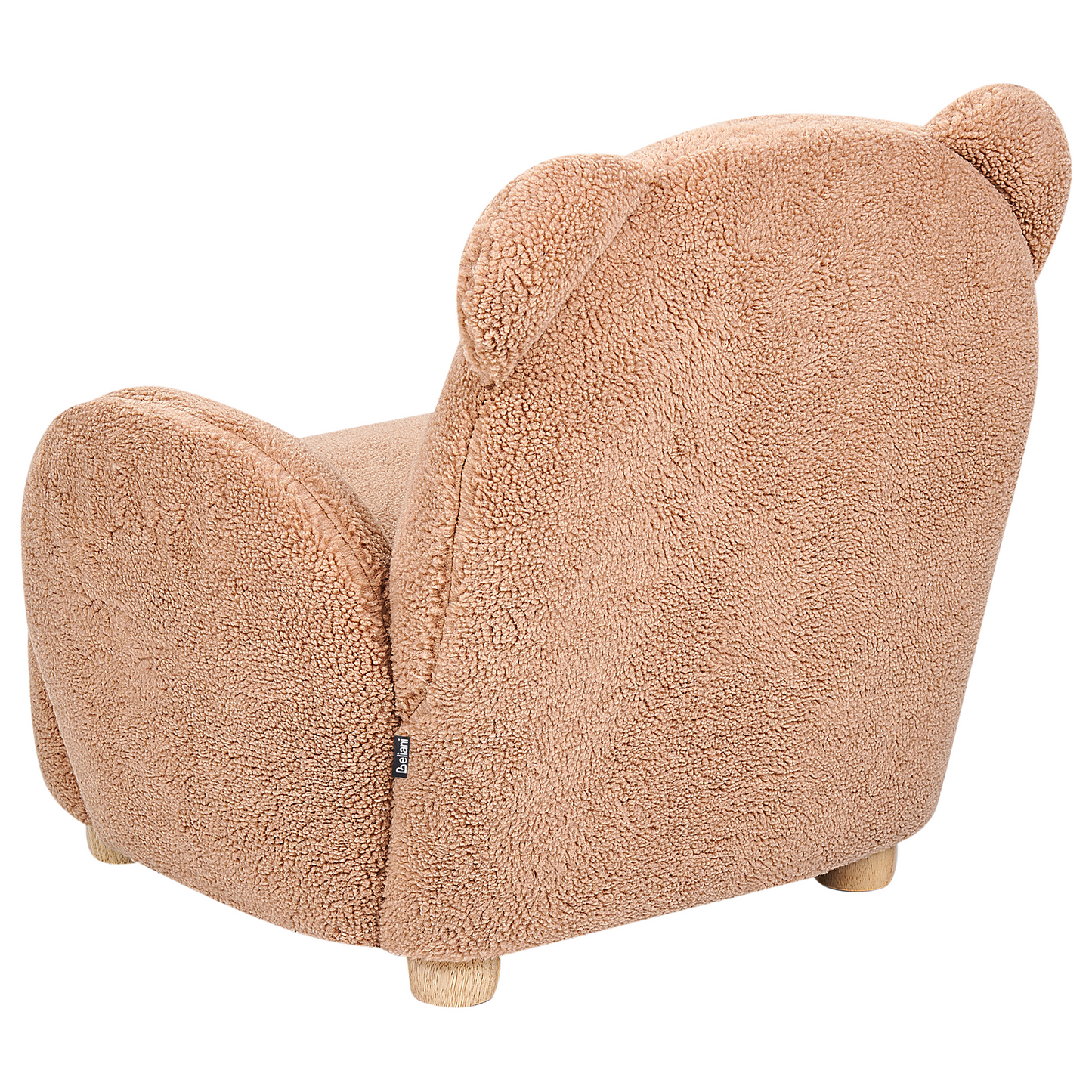 Kids Bear Chair With Faux Fur Armrests Brown