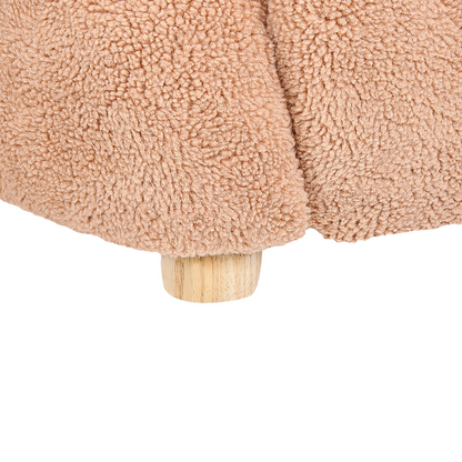 Kids Bear Chair With Faux Fur Armrests Brown