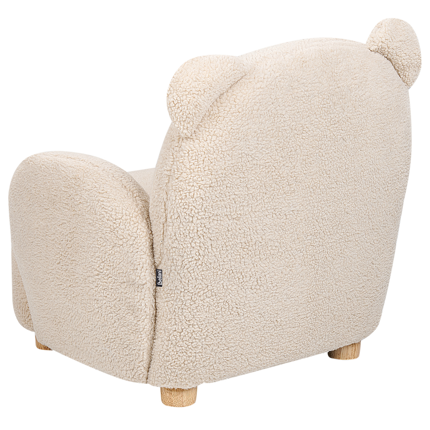 Bear Chair Beige Faux Fur Armchair for Kids Nursery Modern Bear Shape Seat with Armrests