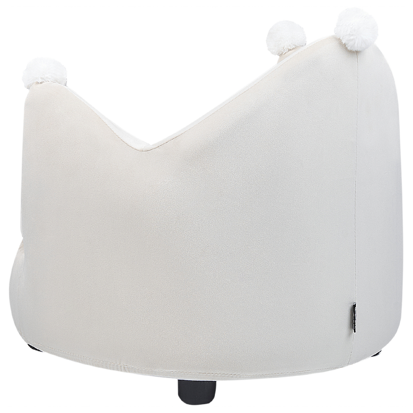 Crown Velvet Kids Armchair Beige With Armrests