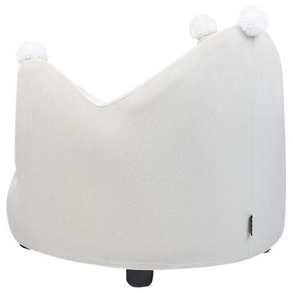 Crown Velvet Kids Armchair Beige With Armrests
