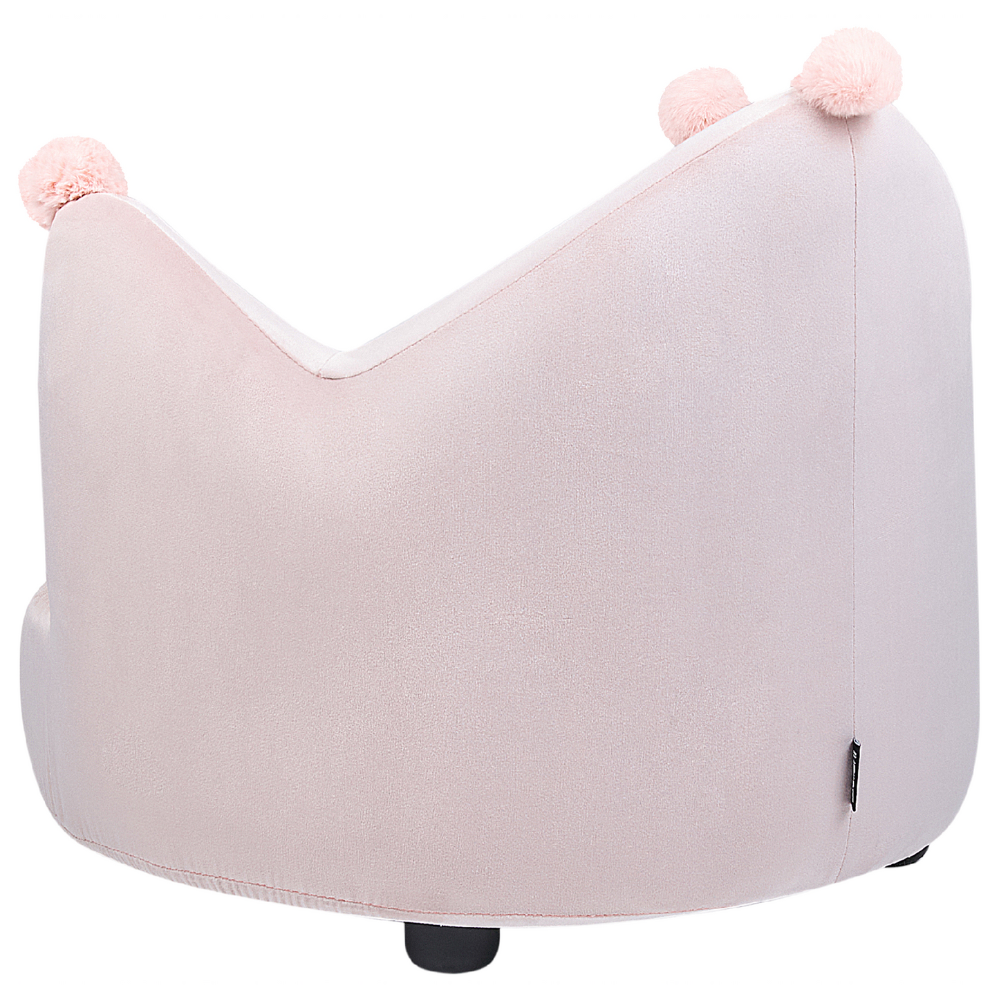 Crown Shaped Velvet Armchair For Kids Pastel Pink