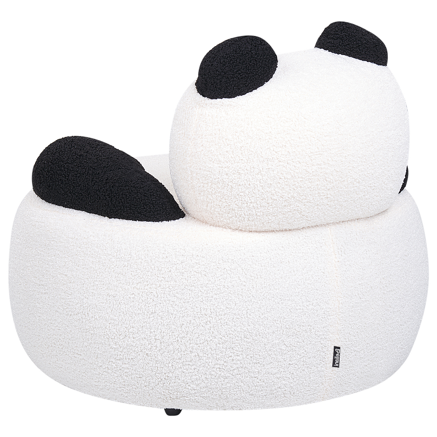 Panda Shape Animal Chair White Black Boucl? With Armrests
