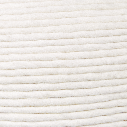 White Wool Pouf 50cm Round Handwoven Boho Ottoman