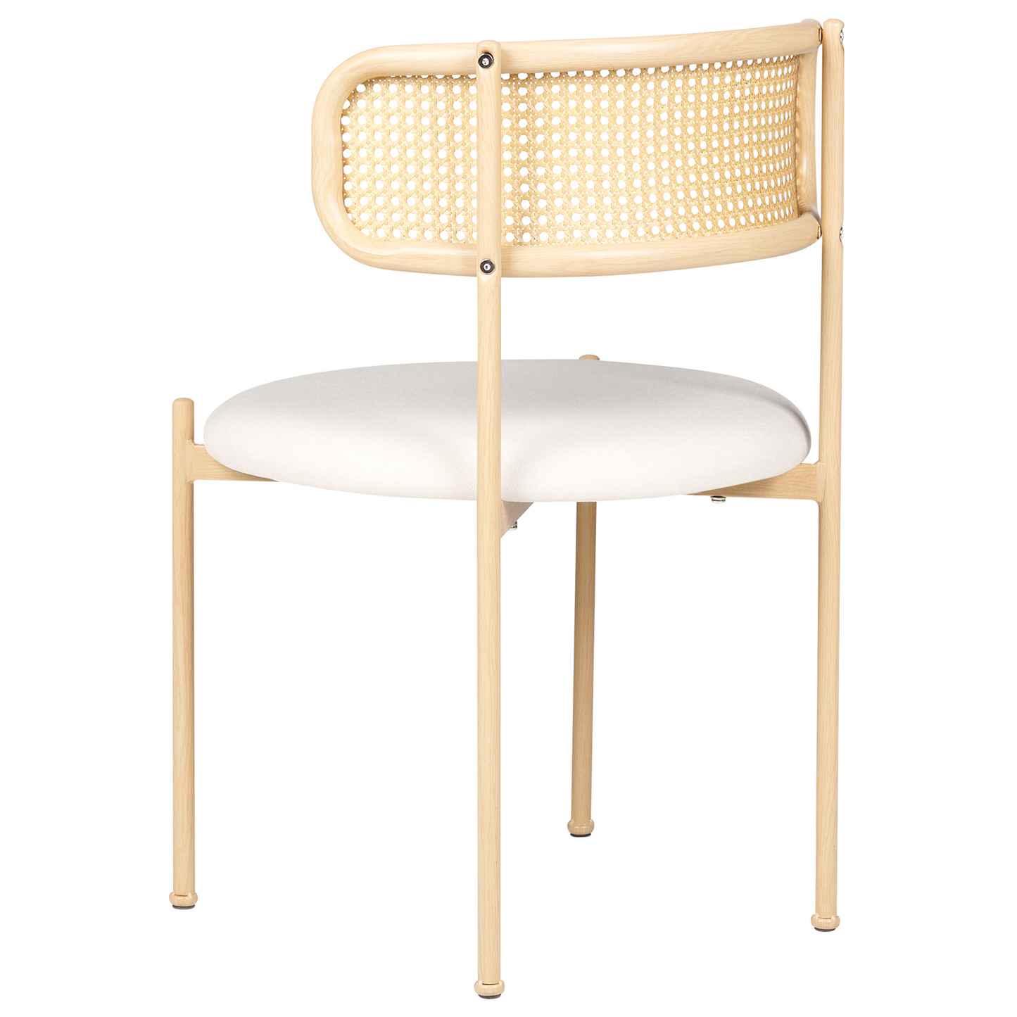 Velora Set Of 2 Accent Dining Chairs Beige Fabric Seats Metal Frame
