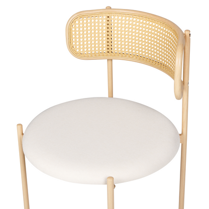 Velora Set Of 2 Accent Dining Chairs Beige Fabric Seats Metal Frame