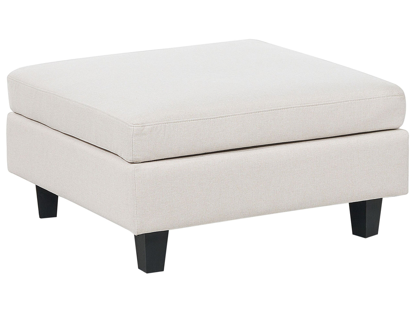 Element Ottoman Footstool Light Beige Polyester Upholstered Square Minimalist Modern Modular